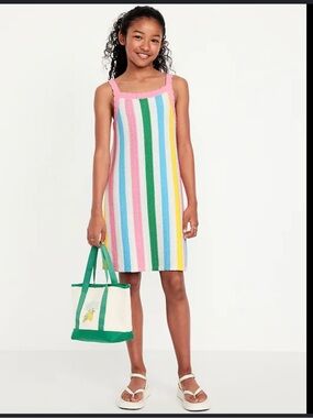 NWOT 100% cotton striped sweater tank dress